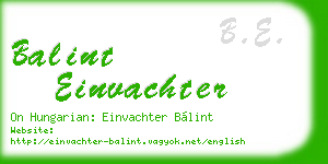balint einvachter business card
