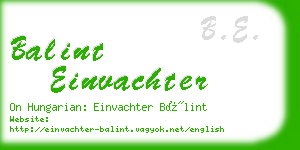 balint einvachter business card